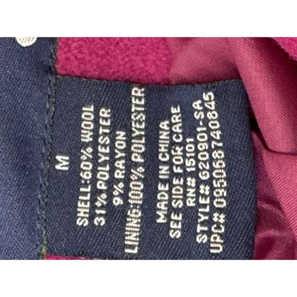 Green With Envy Fuchsia Wool Blend Pea Coat Double Breasted Women’s Size Medium - Picture 9 of 9